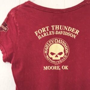 Harley Davidson Motorcycle Womens Fort Thunder Moore Oklahoma TShirt Medium
